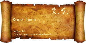 Kusz Imre névjegykártya