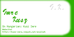 imre kusz business card